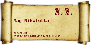 Mag Nikoletta névjegykártya