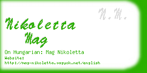 nikoletta mag business card